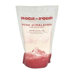 Rock The Food Pink Himalayan Salt Bulk, 2.2lb. Bag Fine Grain Salt Suitable as Table Salt
