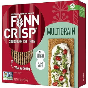 Finn Crisps Multigrain Crispbread 6.1oz / Thin, Crispy Multigrain Flatbread Crackers / Authentic Finnish Sourdough Crispbread / Multigrain Crackers by Finn Crisp [6.1oz/175gr Box]