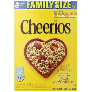 Cheerios, Breakfast Cereal, Gluten Free, Family Size, 21 oz. Cereal Box (Pack of 2)