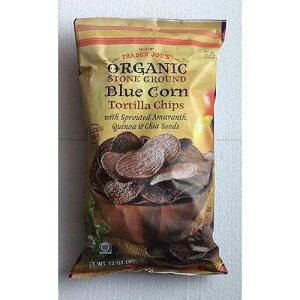 Trader Joe's Organic Stone Ground Blue Corn Tortilla Chips with Sprouted Amaranth, Quinoa & Chia Seeds - 12 Oz. (Pack of 2 -Total of 24 Oz.)
