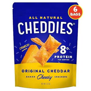 Cheddies, All Natural Protein Packed Cheddar Crackers, Cheddar Cheese, 4.5 Ounce, (Pack of 6), 8g Protein, Low Carb... Cheddies, All Natural Protein Packed Cheddar Crackers, Cheddar Cheese, 4.5 Ounce, (Pack of 6