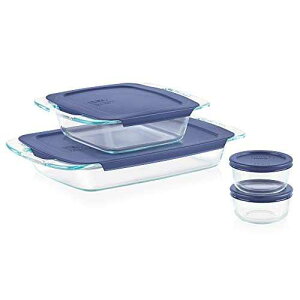 pCbNX OuKXϔMMƐHiۑZbgA8_ANA Pyrex Grab Glass Bakeware and Food Storage Set, 8-Piece, Clear
