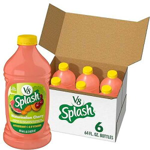 V8 Splash Watermelon Cherry Flavored Juice Beverage, 64 fl oz Bottle (6 Pack)