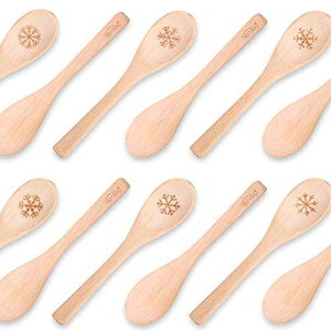 HANSGO ȖؐXv[ 6  NX}XȃX[vXv[ Xm[t[NT[rOXv[ ؐeB[Xv[ R[q[ eB[ W oX\gp HANSGO Small Wooden Spoons, 6PCS Christm