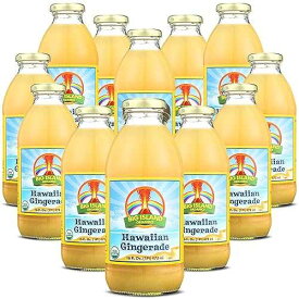 Big Island Organics Hawaiian Gingerade Made with 100% USDA Organic Ginger Juice & Lemon Juice Natural Remedy with Fresh Ginger Juice 16 oz (12 pack)