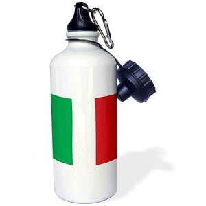 3dRose Flag of Italy Square Italian Green White Red Vertical Stripes European Europe World Travel Souvenir Sports Water Bottle, 21 oz, White