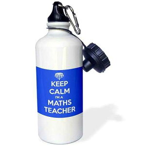 3dRose Keep calm I'm a maths teacher Sports Water Bottle, 21 oz, White
