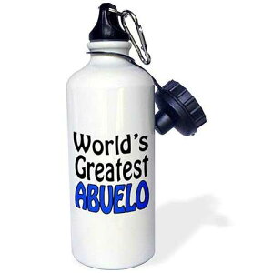 3dRose World's greatest Abuelo, Blue Sports Water Bottle, 21 oz, White