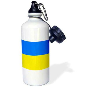 3dRose Flag of Ukraine-Ukrainian blue and yellow bicolor-Eastern Europe-European country world Sports Water Bottle, 21 oz, White