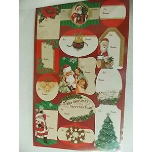 �N���X�}�X ���b�v �M�t�g �^�O - �������ē\�� - �v���[���g�p���x���ɓ\��t�� (52) Michael's Kandy Christmas Wrap Gift Tags - Peel & Stick - to & from Labels for Presents (52)