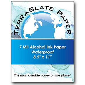 TerraSlate �� 7 �~�� 8.5 �C���` x 11 �C���` �A���R�[�� �C���N �A�[�g�� 25 �� TerraSlate Paper 7 Mil 8.5 x 11 Alcohol Ink Art Paper 25 Sheets