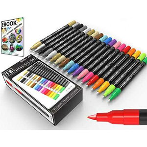 TOOLI-ART 18 ANyCgye}[J[Zbg 0.7mm ɍ׃`bvAbNALoXA}OJbvAقƂǂ̕\ʂɎgpł܂BŐ̐x[XA TOOLI-ART 18 Acrylic t Pens Ass