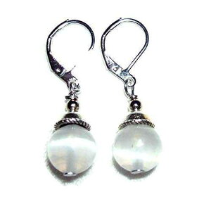 �Z���i�C�g �C�������O �����x�� �ی� �`���N�� Metaphysical Stone Silver Pltd ���o�[�o�b�N Art Jewelry For You SELENITE EARRINGS CLARITY PROTECTION CHAKRAS Metaphysical Stone Silver Pltd Leverbacks