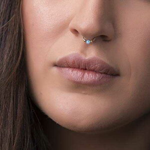 14K S[htBh̐lHZv^O - sAXsv - Zv^JtAlHZv^OANbvIZv^sAX ROCK AND PIERCED Faux septum Ring in 14K Gold Filled - No Piercing Needed- septum cuff