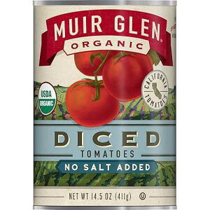 General Mills Muir Glen Organic Diced Canned Tomatoes, No Salt Added, 14.5 oz.