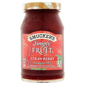 Smucker's Simply Fruit �X�v���b�_�u�� �t���[�c 10 �I���X �W���[ (3 �p�b�N) (�X�g���x���[) Smucker's Simply Fruit Spreadable Fruit 10oz Jar (Pack of 3) (Strawberry)