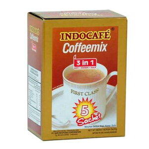 Indocafe Coffeemix 3 in 1 Coffee 100 Gram (3.52 Oz) 5-ct @ 20 Gram (Pack of 3)