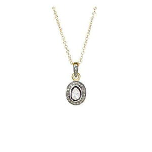 I[o _Ch \eBA y_g lbNX - {̃[Y Jbg _Ch - 4 ̒a MtgACfA Nadean Designs Oval Diamond Solitaire Pendant Necklace - Genuine Rose Cut Diamond- A