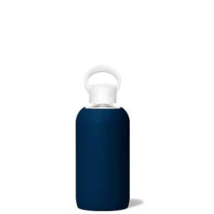 bkr - Little Smooth - Reusable Glass Water Bottle - 16oz - Fits in Cup Holder - Leakproof, Travel Friendly - BPA Free, Dishwasher Safe - Removable Silicone Sleeve & Carrying Loop - Fifth Ave.