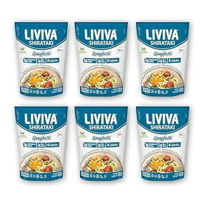 Zeroodle LIVIVA Low Calorie Keto-Certified Organic Shirataki Spaghetti 14 Ounce (Pack of 6)