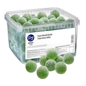 Fazer Vihreita Kuulia - {bNX 2.2 kg - 4.8 |h - O[ [[ - IWi - tBh - WF[r[Y () - oN - Ȃ - LfB Fazer Vihreit Kuulia - Box 2,2 kg - 4.8lb -Green Jelli