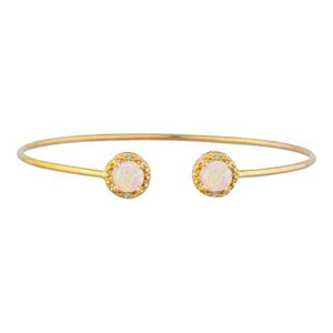 14K �S�[���h �V�~�����[�g �s���N �I�p�[�� & �_�C�������h ���E���h �o���O�� �u���X���b�g Elizabeth Jewelry 14Kt Gold Simulated Pink Opal & Diamond Round Bangle Bracelet