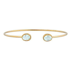 14K S[h V~[g ANA} & _Ch I[o oO uXbg Elizabeth Jewelry 14Kt Gold Simulated Aquamarine & Diamond Oval Bangle Bracelet