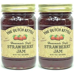 ダッチケトル アーミッシュ自家製スタイル 種入りストロベリージャム 2 - 19オンス 再利用可能な瓶 すべて天然 非遺伝子組み換え 保存料不使用 Generic The Dutch Kettle Amish Homemade Style Seeded Strawberr