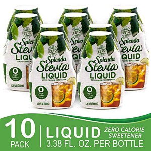 SPLENDA t̃XerA [J[ÖhbvA3.38 IX{g (10 pbN) SPLENDA LIQUID STEVIA Zero Calorie Sweetener drops, 3.38 Ounce Bottle (Pack of 10)