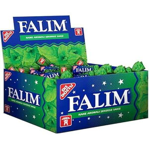t@ VK[Xv[K  ~g 100 Falim Sugarless Plain Gum Individually Wrapped, Mint Flavored, 100 Piece