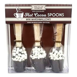 Melville Candy Delicious Hot Chocolate Spoons - Individually Wrapped Chocolate Stirrers with Marshmallows for Hot Cocoa - Candy Spoons for Hot Chocolate Accessories and Bar Supplies