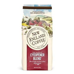New England Coffee Eyeopener Blend Dark Roast Ground Coffee, 9oz Bag (Pack of 1)
