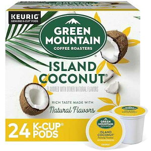 Green Mountain Coffee Roasters Island Coconut, Single-Serve Keurig K-Cup Pod, Flavored Light Roast Coffee, 24 Count (Pack of 1)