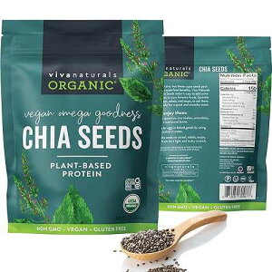 Viva Naturals Organic Chia Seeds, 1 lb (454 g) - Plant-Based Omega-3 and Vegan Protein, Gluten Free & Non-GMO, Perfect for Smoothies, Salads & Chia Pudding Viva Naturals Organic Chia Seeds, 1 lb (454 g) Plant-