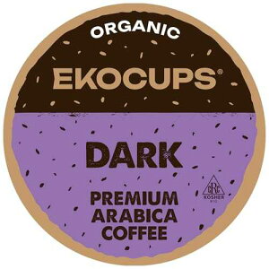 EKOCUPS Organic Dark Roast Coffee Pods, Strong Bold Dark Roast Flavor - USDA Certified Organic - Single Serve Cups for Keurig K Cups Coffee Makers, Box of 40 Recyclable Capsules
