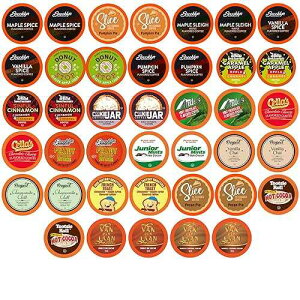 Two Rivers Coffee Single Serve Sampler Pack for Keurig K-Cup Brewers, Assorted Fall Flavors(Coffee, Cocoa, Tea), 40 Count