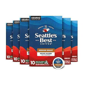 Seattle's Best Coffee House Blend Medium Roast K-Cup Pods / 6 boxes of 10 Pods (60 Total Pods)