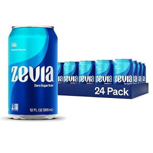 Zevia Zero Sugar Soda, Cola, 12 oz Cans (24-Pack) - Naturally Sweetened, Zero Calorie Sugar Free Soda - Non-GMO Project Verified, Gluten-Free, Vegan Zevia Zero Sugar Soda, Cola, 12 oz Cans (24-Pack) Naturally Sw