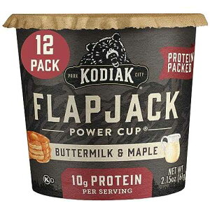 Kodiak Cakes Instant Pancake & Flapjack Cups, Buttermilk & Maple, High Protein, 100% Whole Grains, (Pack of 12)
