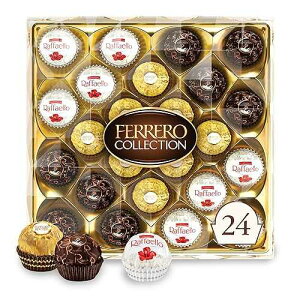 Ferrero Collection Gourmet Gift Box, 24 Assorted Confections with Hazelnut, Dark Chocolate and Coconut, 9.1 oz Ferrero Rocher Ferrero Collection Gourmet Gift Box, 24 Assorted Confections with Hazelnut, Dark Chocolate and