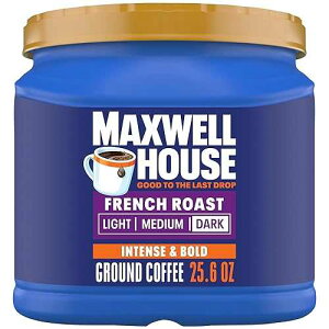 Maxwell House French Roast Dark Roast Ground Coffee, 25.6 oz Canister