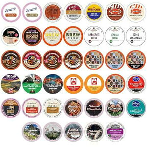 Coffee Variety Sampler, Including Dark Roast, Medium Roast, & Flavored Coffee Pods Variety Pack for Keurig K Cups Machines, Perfect Gift Set, 40 Count(Pack of 1) Crazy Cups Coffee Variety Sampler, Including Dark R