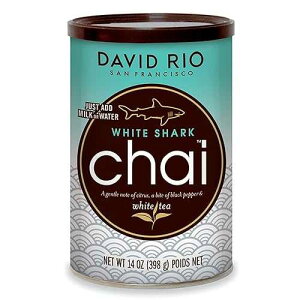 White Shark Chai Tea Latte Mix, 14 Oz, White Tea, Organic Spices, Dairy Free, Serve Hot or Cold, Just Add Water or Milk, 14 Servings David Rio White Shark Chai Tea Latte Mix, 14 Oz, White Tea, Organic Spices