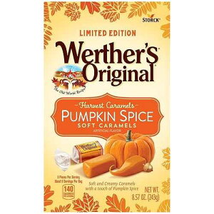 Werther's Original Harvest Pumpkin Spice Caramel Candies - Individually Wrapped Soft & Chewy Candy Pieces, Sweets for Parties or Holidays - 8.57 oz Bag (Pack of 1)