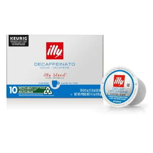 Illy Coffee K Cups - Pods For Keurig Machines - Classico Decaf Roast - Notes of Caramel - Mild, Flavorful & Balanced Flavor - No Preservatives - 10 Count Illy Coffee K Cups - Pods For Keurig Machines Classico Decaf