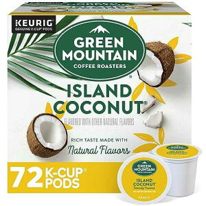 Green Mountain Coffee Roasters Island Coconut, Keurig Single-Serve K-Cup Pod, Flavored Light Roast Coffee Pods, 72 Count