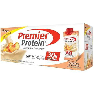 Premier Protein Shake, Peaches & Cream, 30g Protein, No Added Sugar, 24 Vitamins & Minerals to Support Immune Health, 11 fl oz, 12 Pack (Packaging May Vary)