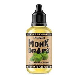 Monk Drops - 100% Monkfruit Liquid Sweetener, Zero Glycemic, Zero Calories, Zero Sugar, No Added Water, Concentrated Monk Fruit (350 Servings, 1.5 Fl Oz) Smart138 Monk Drops - 100% Monkfruit Liquid Sweetener, Zer