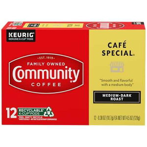 Community Coffee Cafe Special, 12 Count Single Serve Coffee Pods, Medium Dark Roast, Compatible with Keurig K-cup Brewers, 12 Count (Pack of 1)