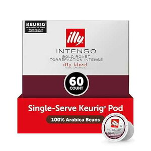Illy Coffee K-Cups - Compatible Pods for Keurig Coffee Maker - Intenso Dark Roast - Bold & Full of Flavor, Notes of Cocoa & Dried Fruit - 10 Count (Pack of 6)